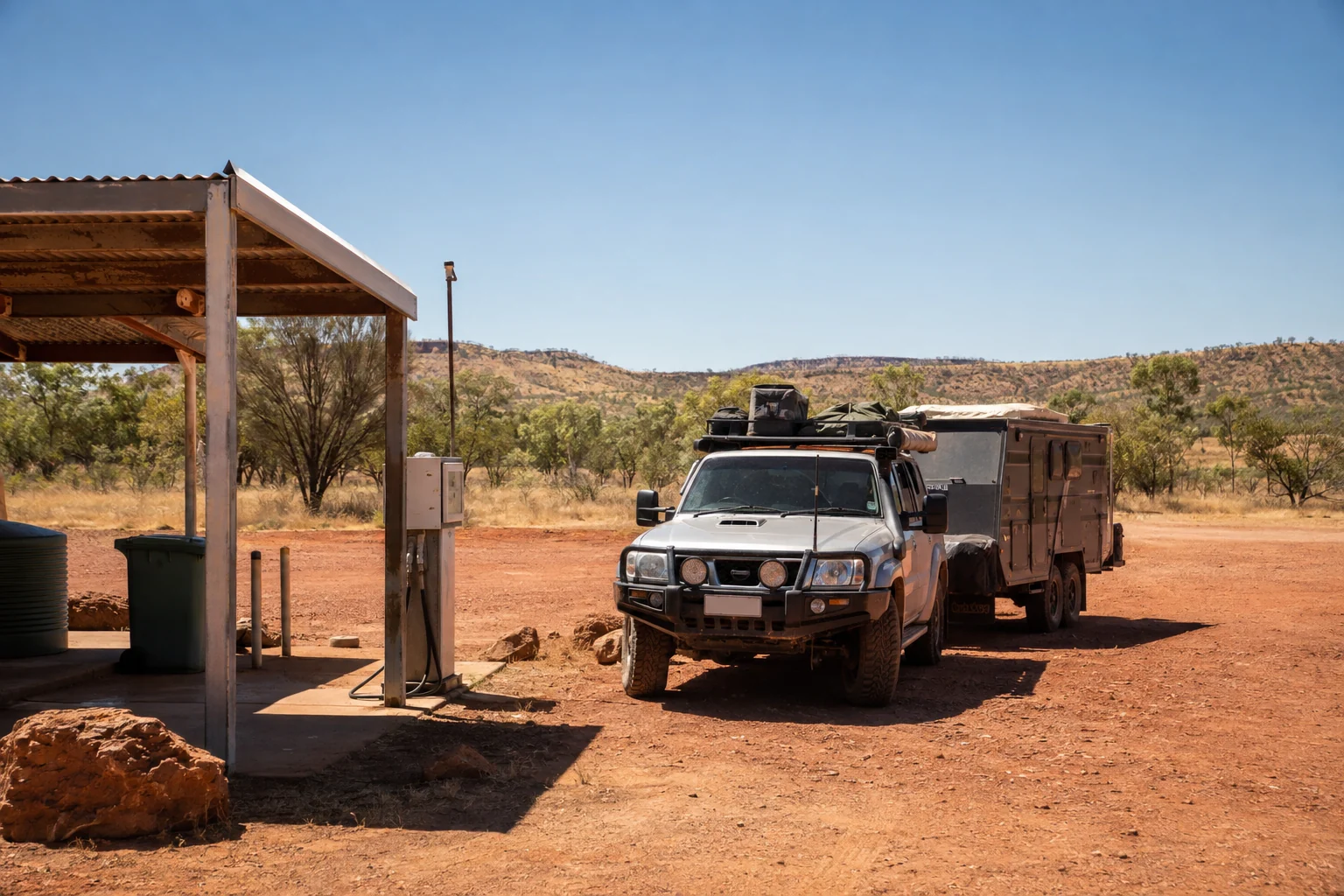 Remote fuel stop along the Savannah Way